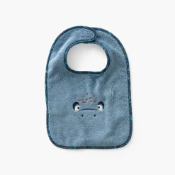 Carré Blanc Bavoir coton Happyful bleu céleste|Enfant Bavoirs & Mini-bavoirs