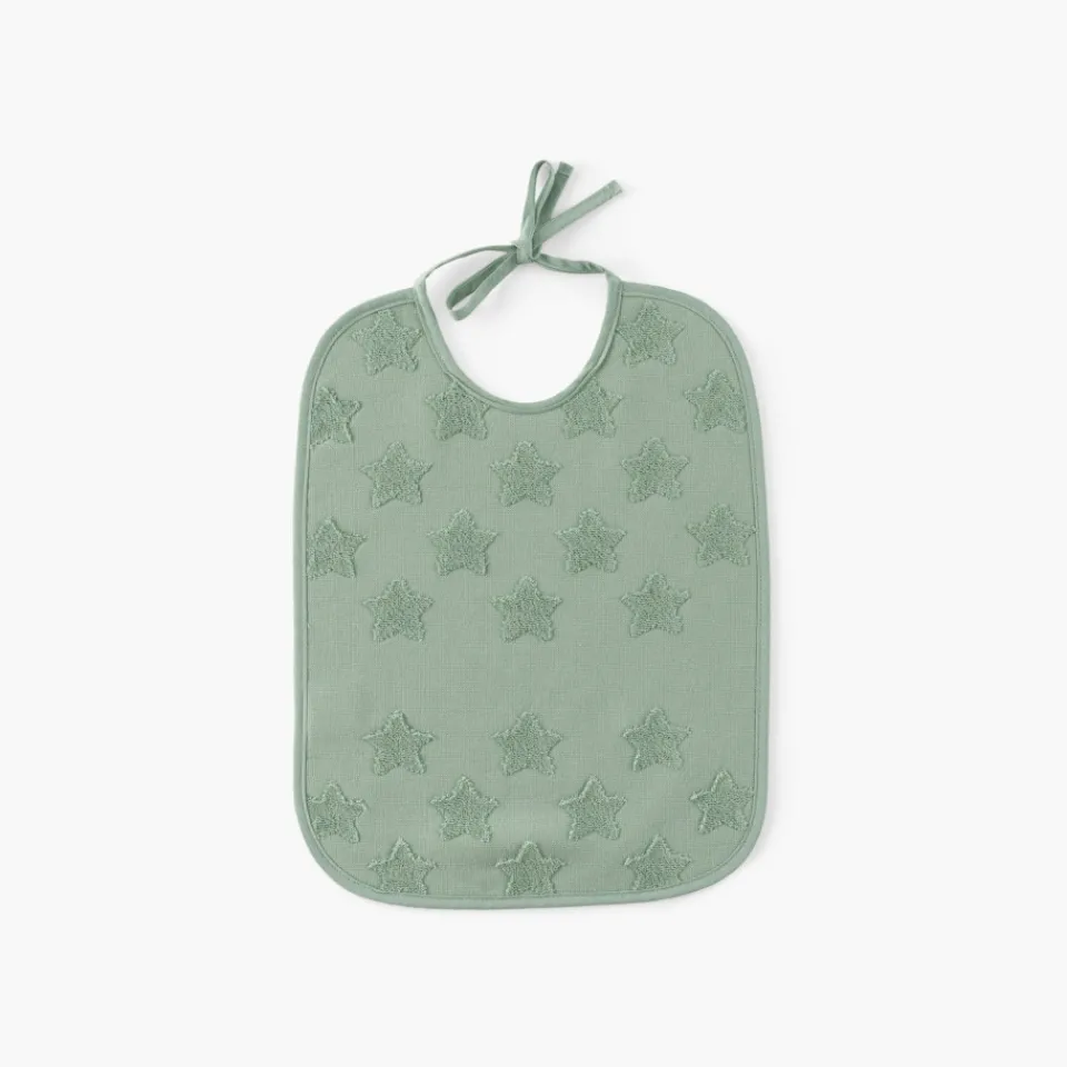 Carré Blanc Bavoir coton Monjour eucalyptus|Enfant Bavoirs & Mini-bavoirs|Nouveautés Bébénew