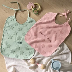 Carré Blanc Bavoir coton Monjour sorbet|Enfant Bavoirs & Mini-bavoirs|Nouveautés Bébénew