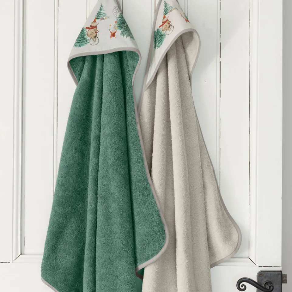 Carré Blanc Cape de bain coton Féeries ivoire|Enfant Capes De Bain