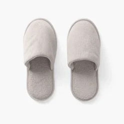 Carré Blanc Chaussons mules femme coton Lola perle|Femme Mules De Bain|Mules De Bain