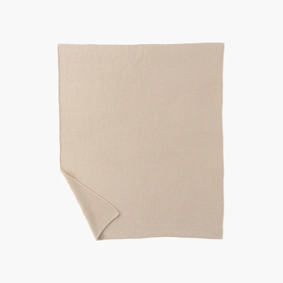 Carré Blanc Couverture tricot coton bio Bienvenue naturel|Enfant Linge De Litbio|Accessoires