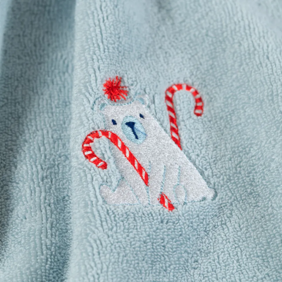 Carré Blanc Drap de bain coton Artica givre|Enfant Draps De Bain
