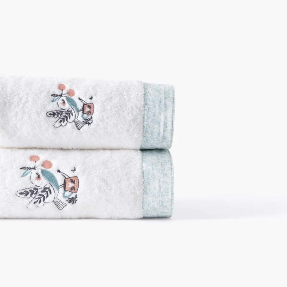 Carré Blanc Drap de bain coton bio Jardine blanc|Enfant Draps De Bain