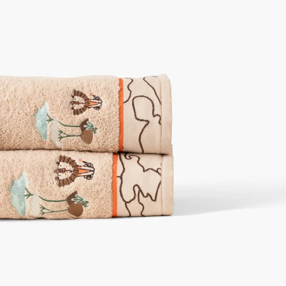 Carré Blanc Drap de bain coton bio Safari|Enfant Draps De Bain