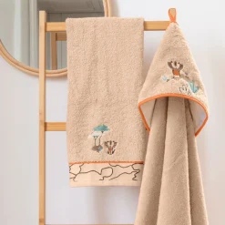 Carré Blanc Drap de bain coton bio Safari|Enfant Draps De Bain