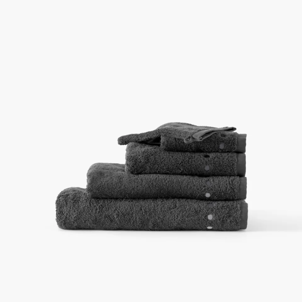 Carré Blanc Drap de bain coton Dotsy charbon|Homme Coffrets Cadeaux|Draps De Bain