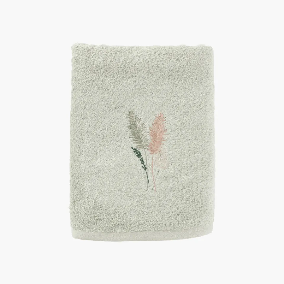Carré Blanc Drap de bain coton et viscose de bambou Pampa II jade| Draps De Bain