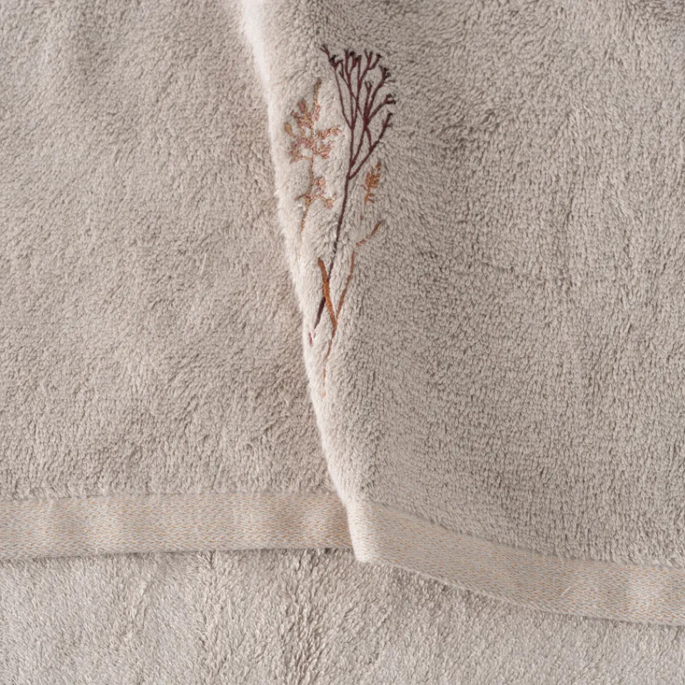 Carré Blanc Drap de bain coton et viscose de bambou Aura taupe|Femme Coffrets Cadeaux|Draps De Bain