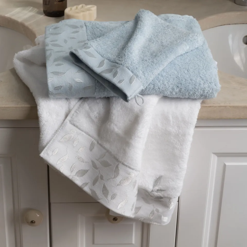 Carré Blanc Drap de bain coton et viscose de bambou Equinoxe neige| Draps De Bain