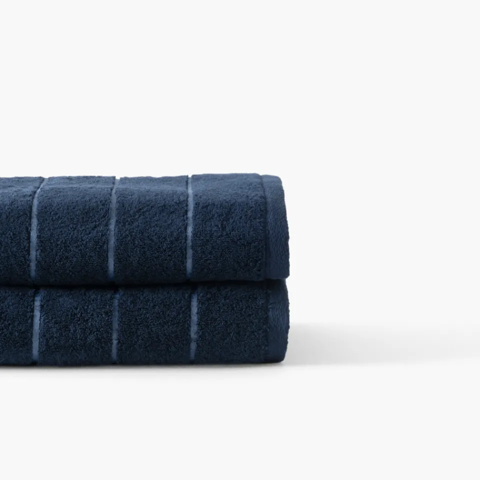 Carré Blanc Drap de bain coton Hypnotic Marine| Draps De Bain