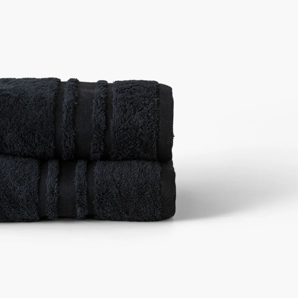 Carré Blanc Drap de bain coton Lola II noir|Homme Coffrets Cadeaux|Draps De Bain