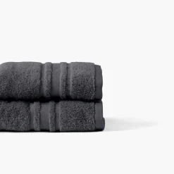 Carré Blanc Drap de bain coton Lola II ardoise| Draps De Bain