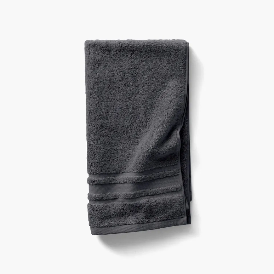Carré Blanc Drap de bain coton Lola II ardoise| Draps De Bain
