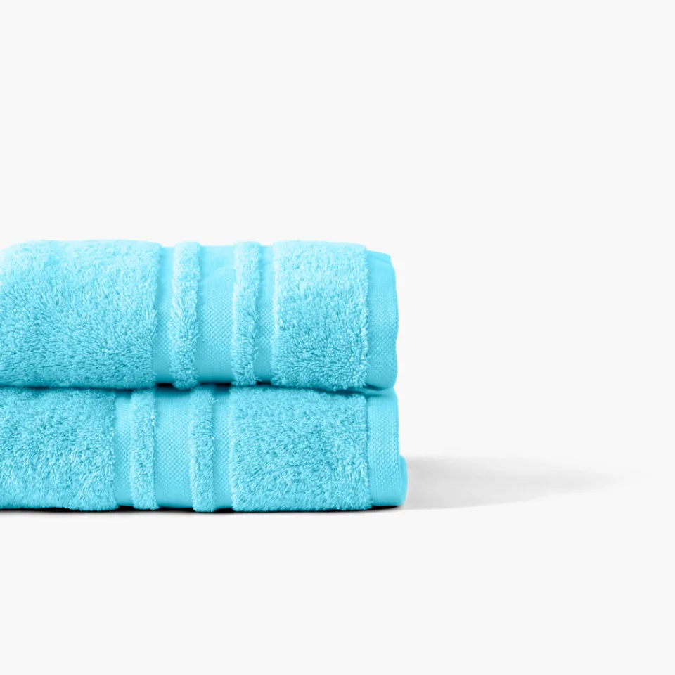 Carré Blanc Drap de bain coton Lola II turquoise| Draps De Bain