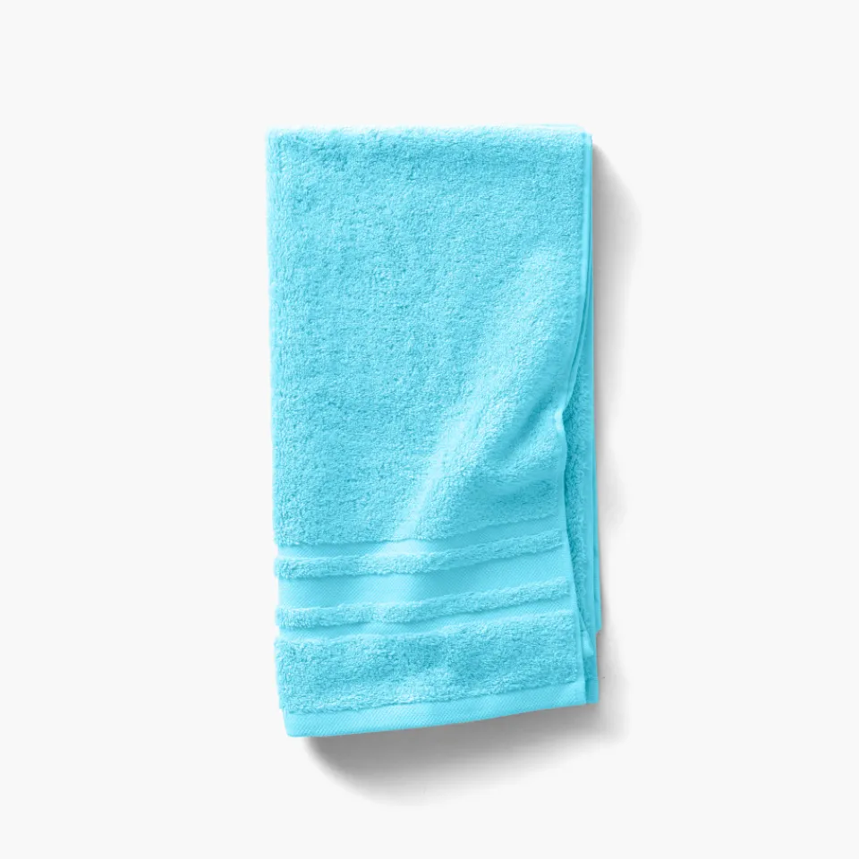 Carré Blanc Drap de bain coton Lola II turquoise| Draps De Bain