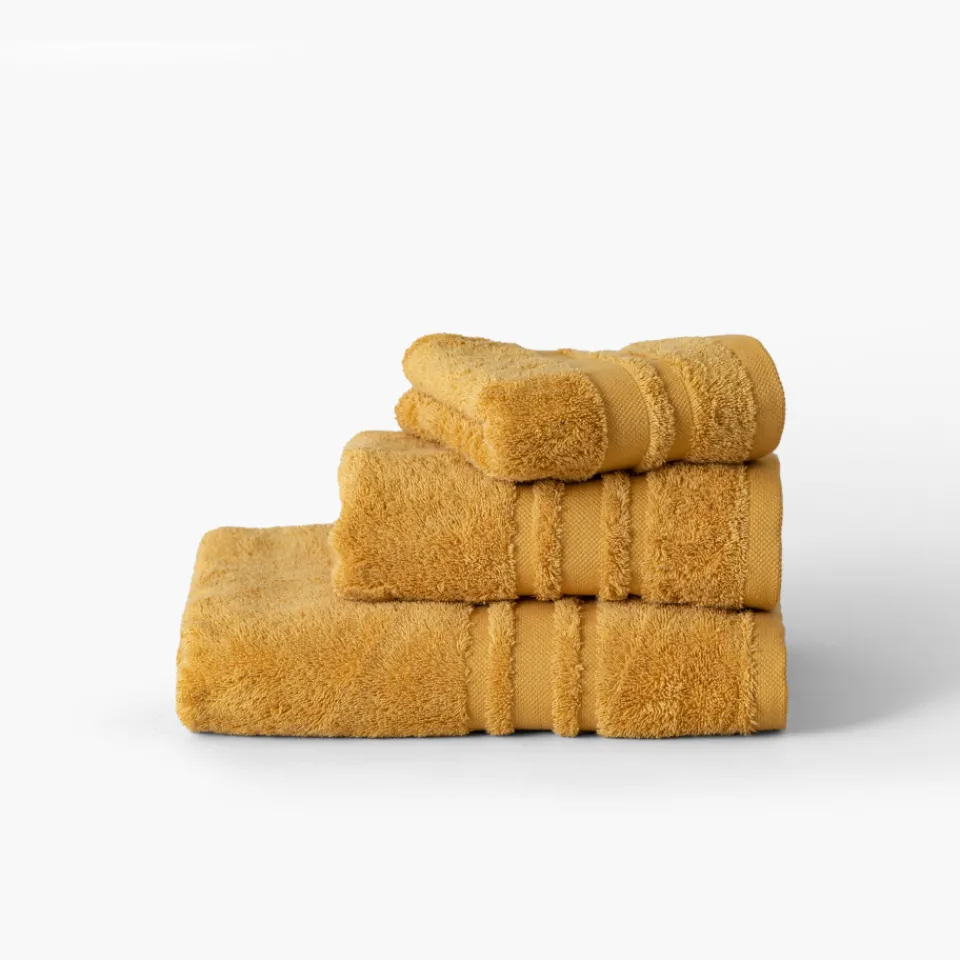 Carré Blanc Drap de bain coton Lola II miel| Draps De Bain