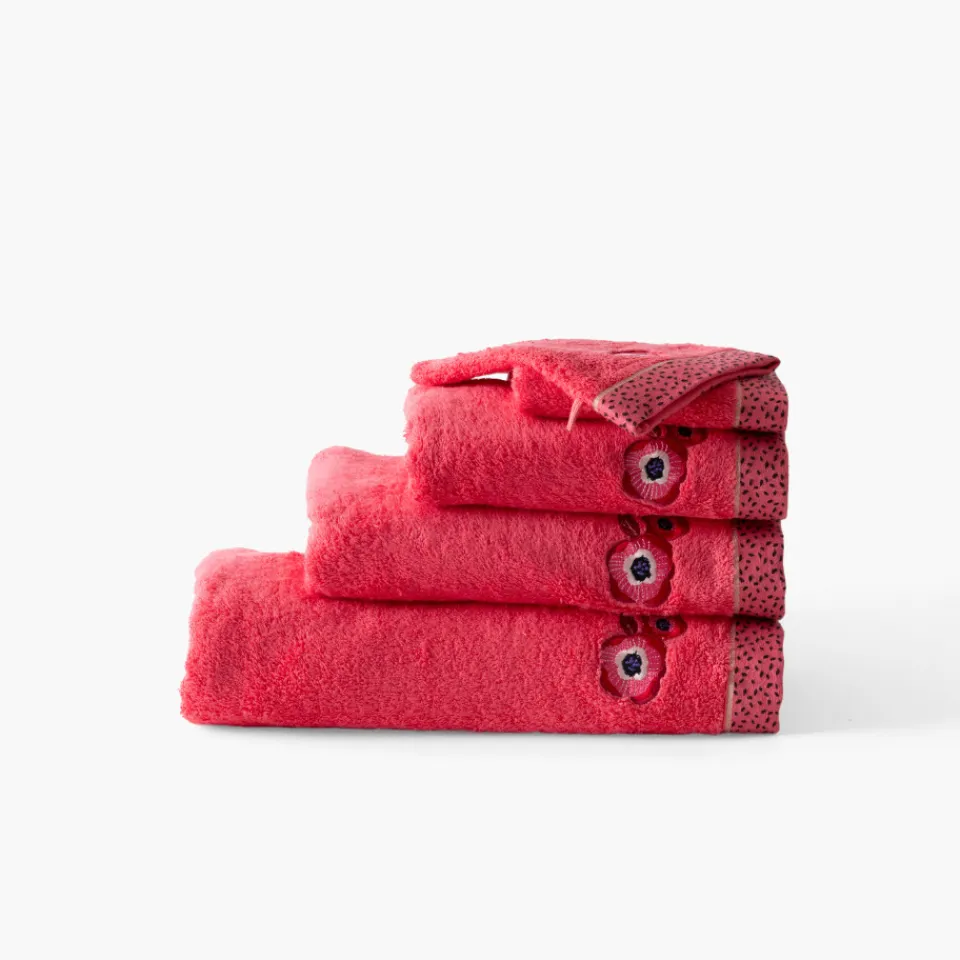 Carré Blanc Drap de bain coton Rosella coquelicot|Femme Coffrets Cadeaux|Draps De Bain