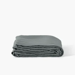 Carré Blanc Drap de lit lin lavé Songe kaki cendré| Draps De Lit