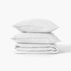 Carré Blanc Drap de lit lin lavé Songe blanc| Draps De Lit