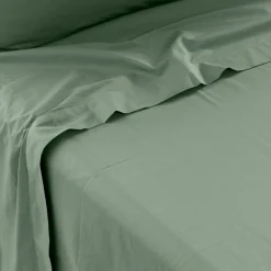 Carré Blanc Drap de lit percale de coton Neo thym| Draps De Lit