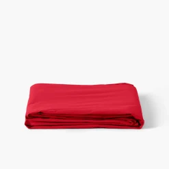 Carré Blanc Drap de lit percale de coton Neo rouge| Draps De Lit