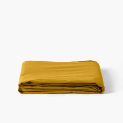 Carré Blanc Drap de lit percale de coton Neo curry| Draps De Lit