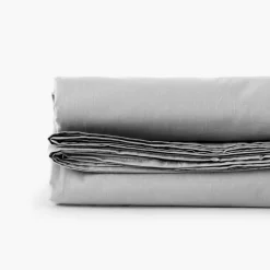 Carré Blanc Drap de lit percale de coton Neo gris| Draps De Lit
