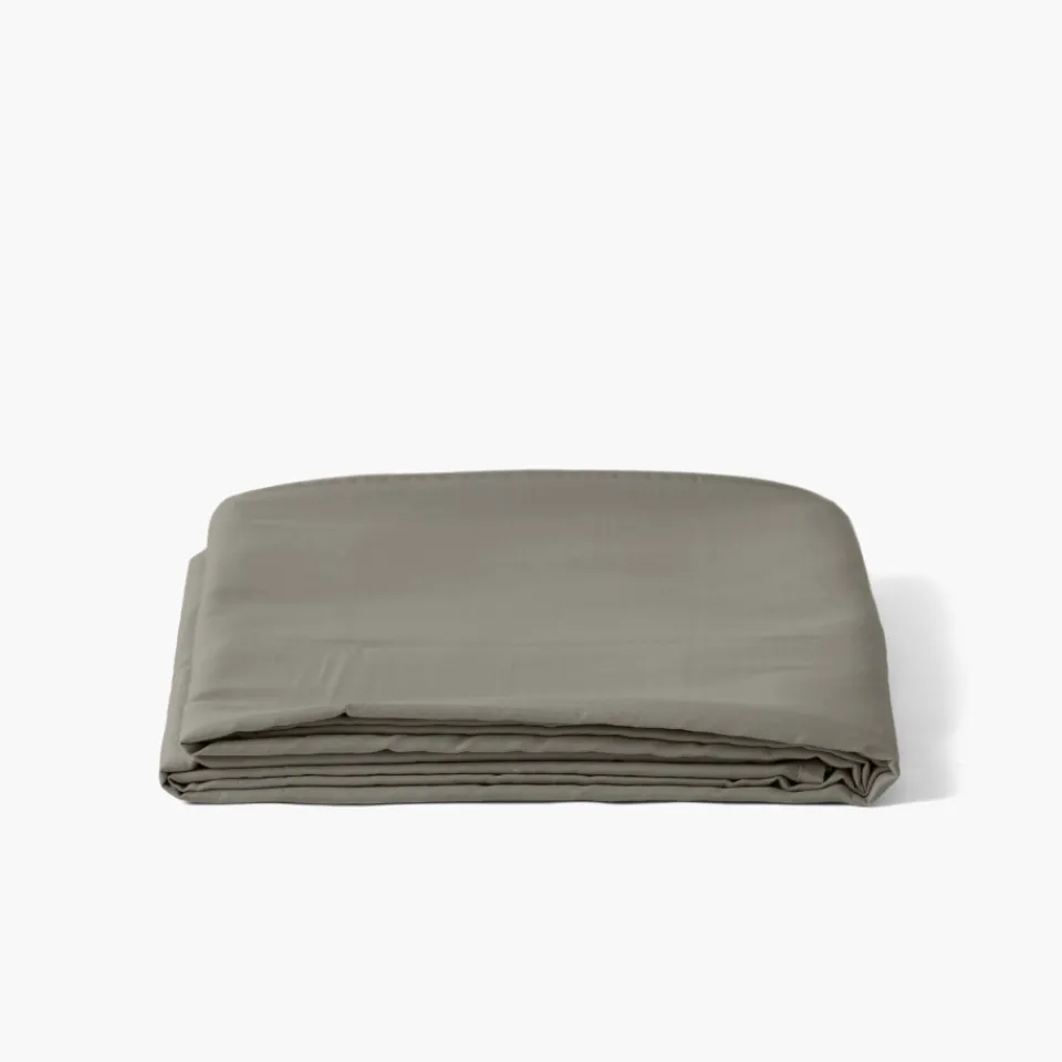 Carré Blanc Drap de lit satin de coton lavé biologique Quartz jade| Draps De Lit