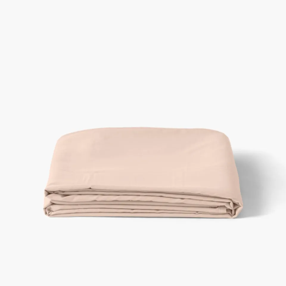 Carré Blanc Drap de lit satin de coton jacquard pois et rayures Prestige nacre| Draps De Lit