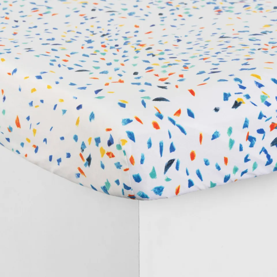 Carré Blanc Drap housse coton bio Tadam enfant|Enfant Linge De Litbio|Draps Housse