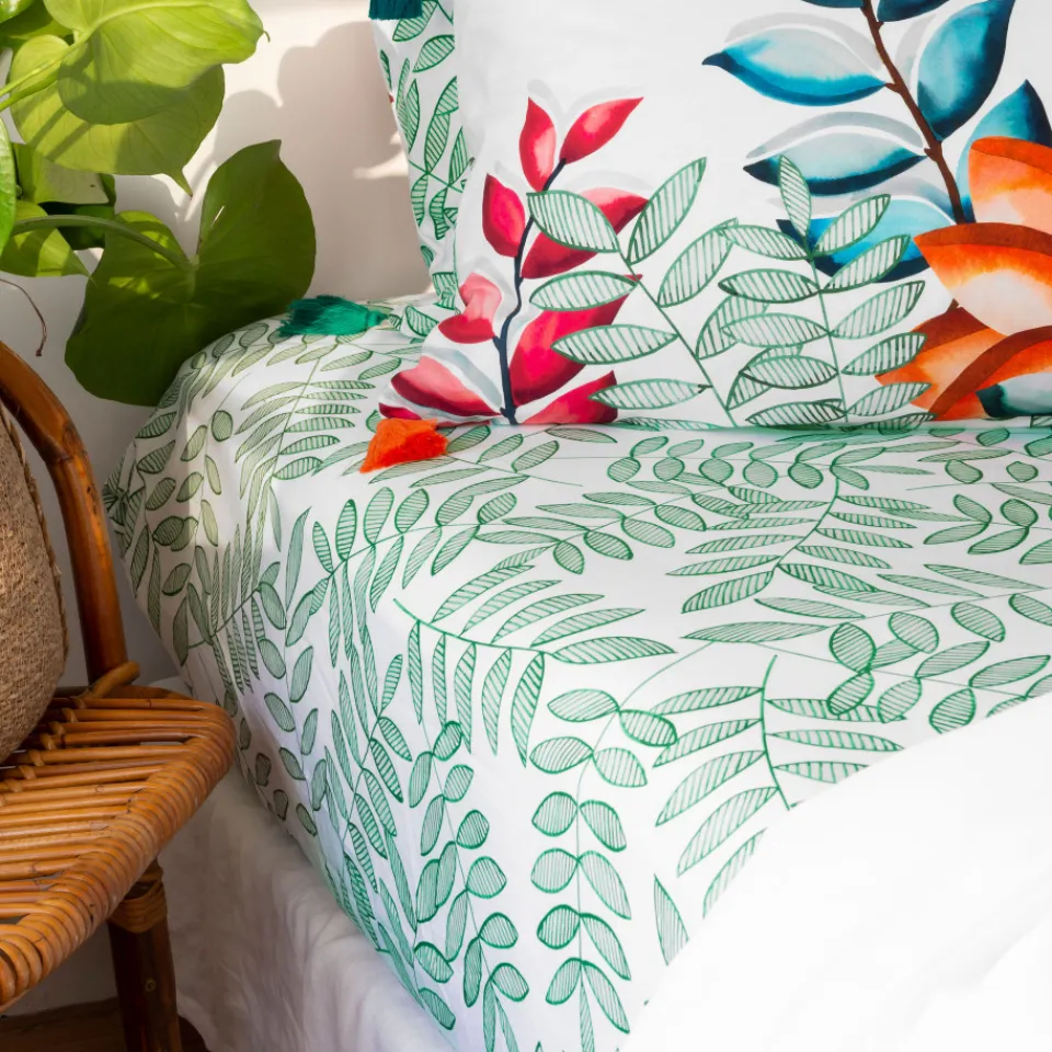 Carré Blanc Drap housse percale de coton Balata| Draps Housse