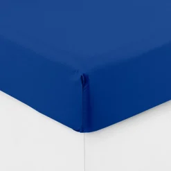 Carré Blanc Drap housse percale de coton Neo outremer| Draps Housse