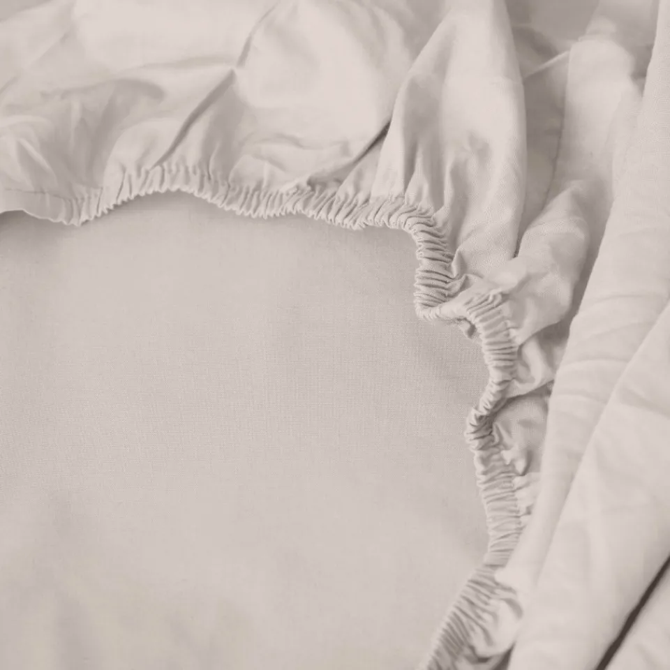 Carré Blanc Drap housse percale de coton Neo ficelle| Draps Housse