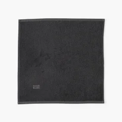 Carré Blanc Essuie mains coton Signature charbon|Homme Torchons & Essuie-mains|Coffrets Cadeaux