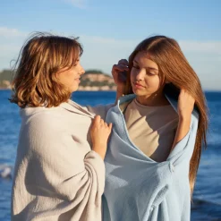 Carré Blanc Fouta coton Pyla lin| La Plage