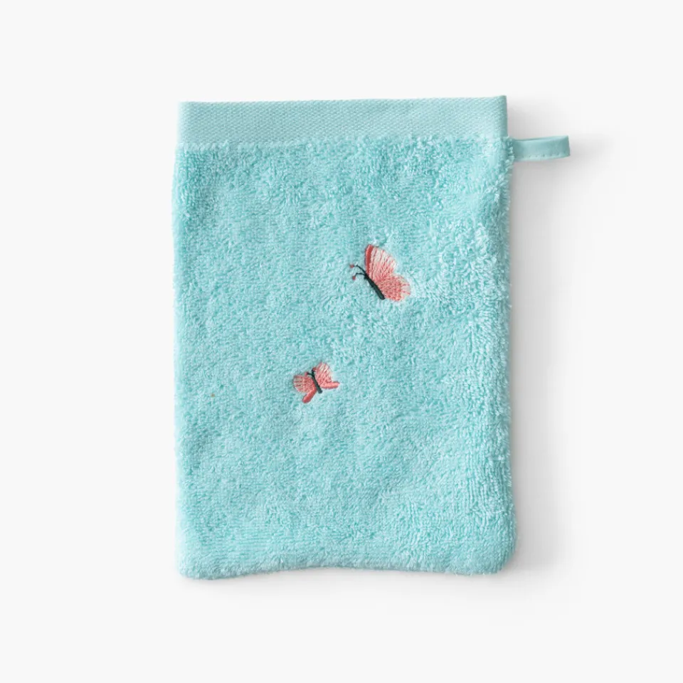 Carré Blanc Gant de toilette coton Aruba celadon|Enfant Gants De Toilette