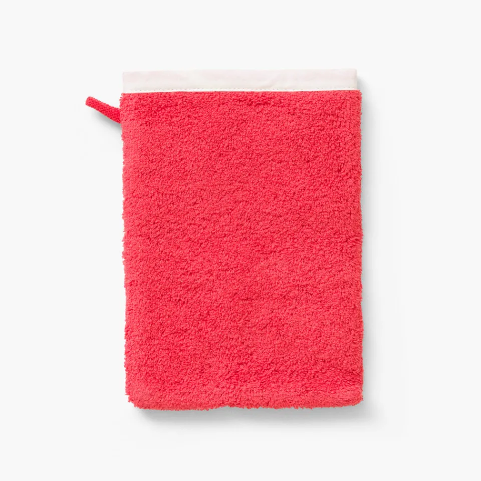 Carré Blanc Gant de toilette coton Atlantis corail|Enfant Gants De Toilette