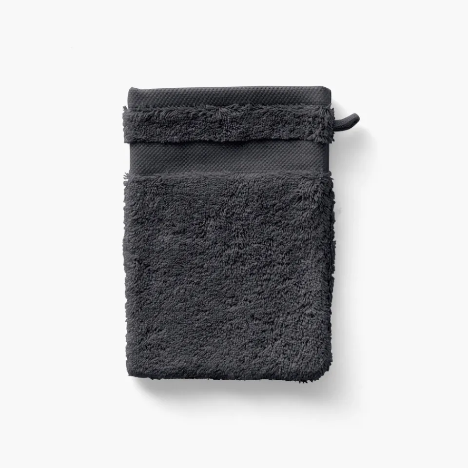 Carré Blanc Gant de toilette coton Lola II ardoise| Gants De Toilette