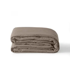 Carré Blanc Housse de couette enfant lin et coton lavé Songe taupe|Enfant Housses De Couette