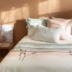 Carré Blanc Housse de couette percale de coton Vibration| Housses De Couette