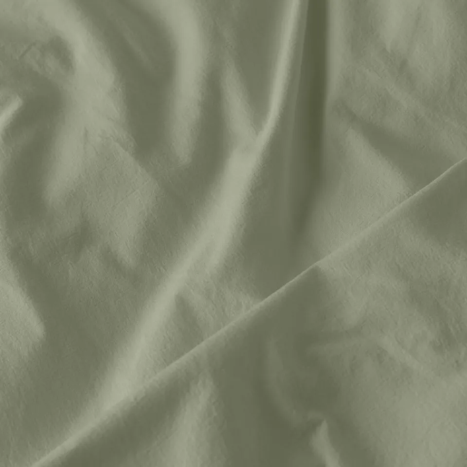 Carré Blanc Housse de couette pur coton lavé biologique Souffle sauge| Housses De Couette