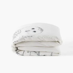 Carré Blanc Housse de couette réversible coton Harfang| Housses De Couette