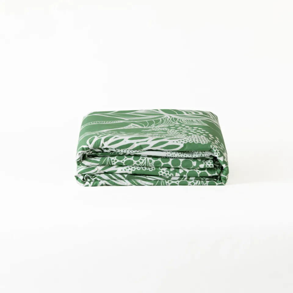Carré Blanc Housse de couette réversible percale de coton bio Canopée| Housses De Couette