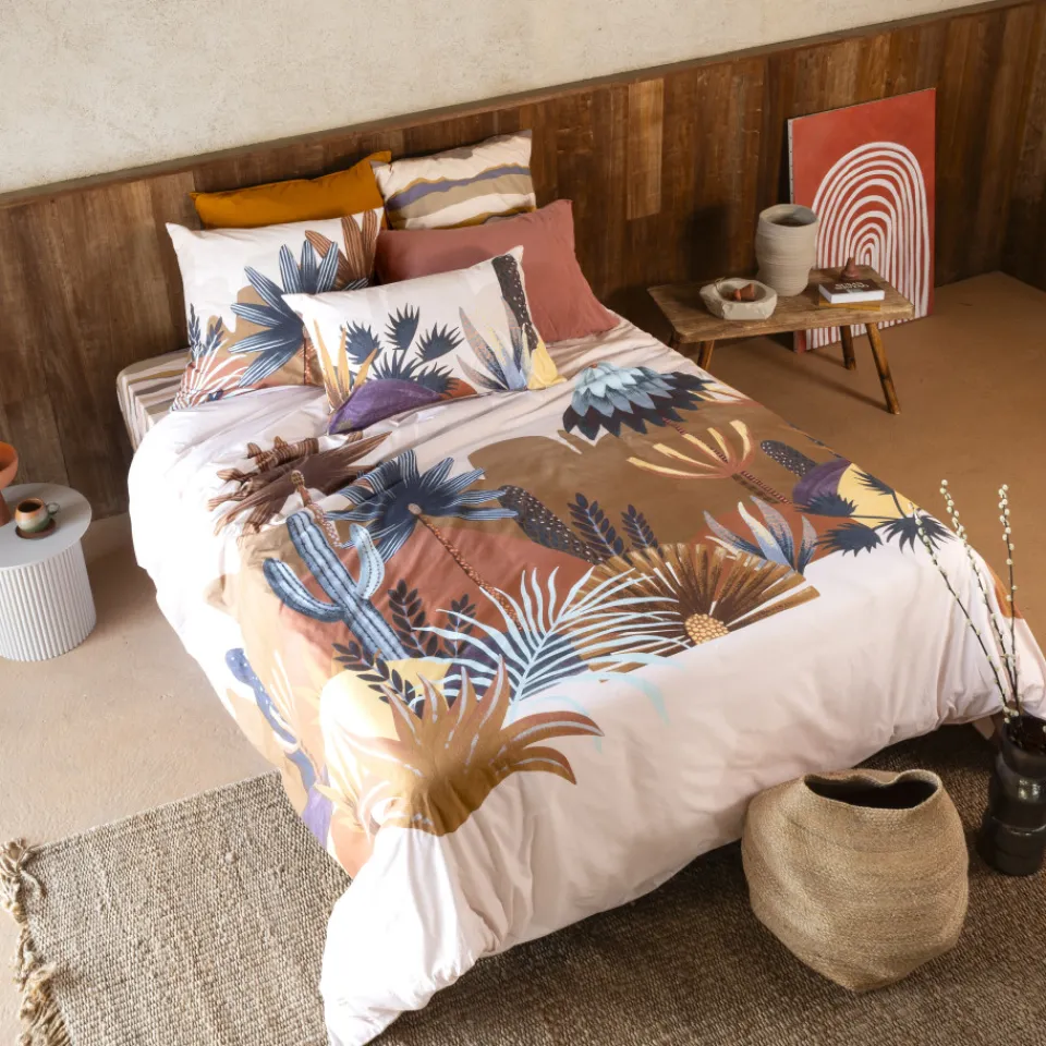 Carré Blanc Housse de couette réversible coton Sonora| Housses De Couette
