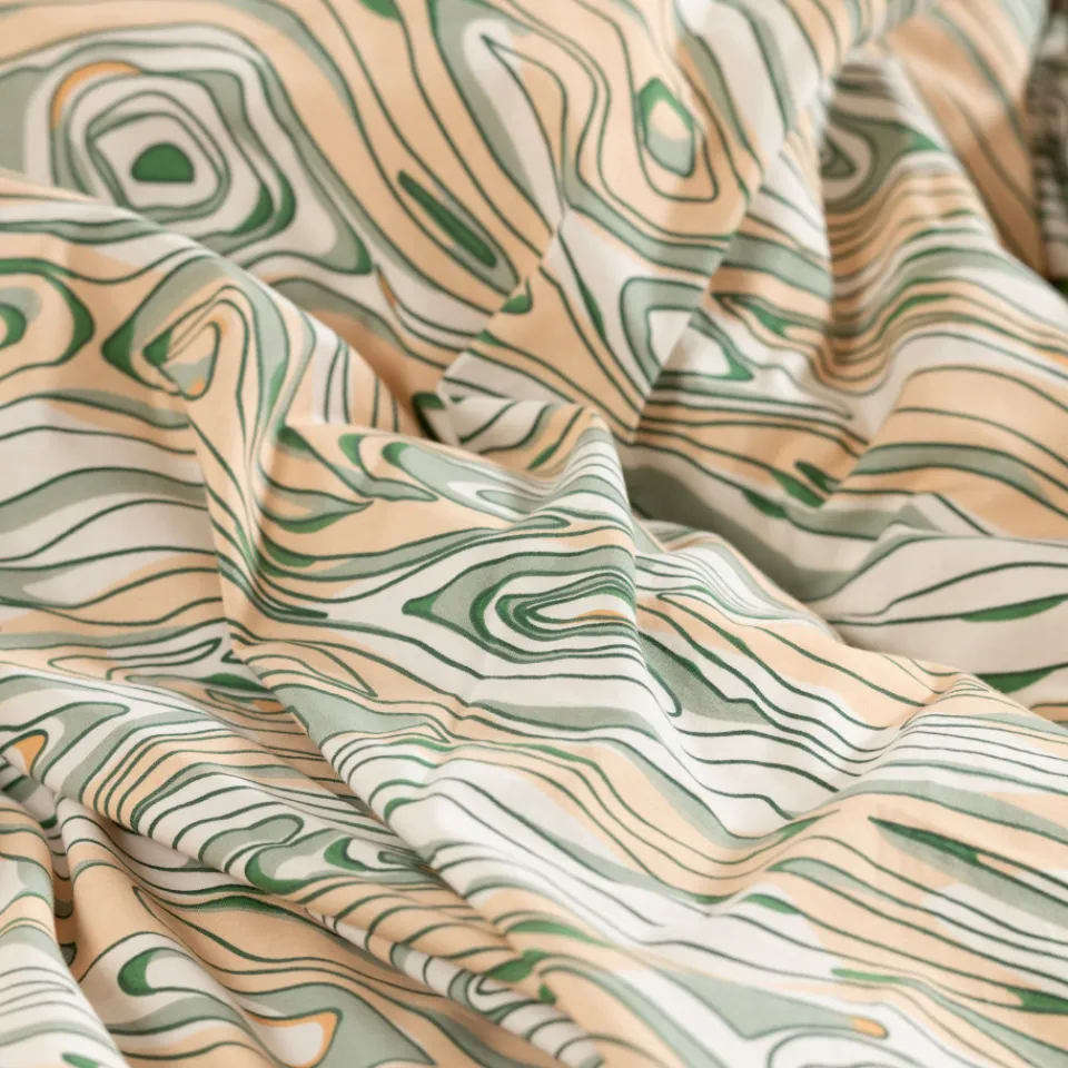 Carré Blanc Housse de couette réversible percale de coton lavée biologique Monarbre| Housses De Couette