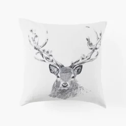 Carré Blanc Housse de coussin coton Elaphe|Homme Housses De Coussin|Coffrets Cadeaux