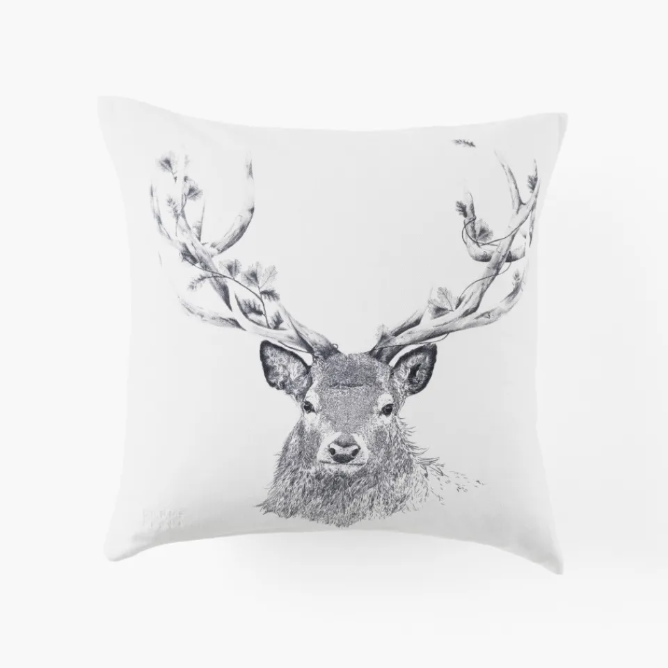 Carré Blanc Housse de coussin coton Elaphe|Homme Housses De Coussin|Coffrets Cadeaux