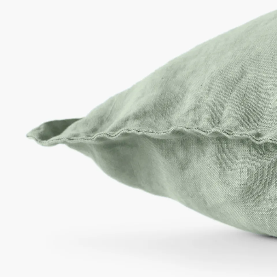 Carré Blanc Housse de coussin lin lavé Songe eucalyptus|Femme Housses De Coussin|Coffrets Cadeaux