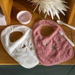 Carré Blanc Mini bavoir coton Xmasful ivoire|Enfant Bavoirs & Mini-bavoirs|Nouveautés Bébénew
